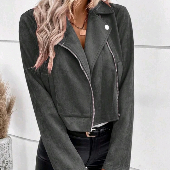 Women's Spring And Autumn Stand Collar Zipper Up Casual Jacket With Long Sleeves - Picture 7 of 7